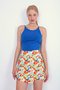 Patterned Button Front Short Skirt - 4