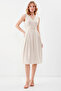 Laced Waist V-Neck Pocket Dress - 3
