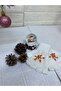 White Handmade Orange Floral Embroidered Pearls Cut Fingers Gloves - Fingerless Gloves Gift - 6