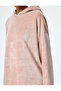 Long Sleeve Oversize Hooded Plush Dressing Gown with Pockets - 5