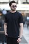 Men's Crew Neck Regular Fit Cotton T-Shirt Black - 5446