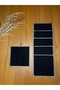 6Pcs Black Gardenia Linen Square Silver Embroidery Embroidered Cocktail Presentation Napkin