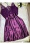 Women's Plus Size Plum Satin Nightgown