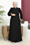 Black Ferace - with Tie and Snap Detail - 2