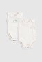2-Piece Organic Cotton Snap Fastener Twig Ecru Baby Undershirt Set