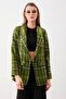 Long Collar Detailed Patterned Jacket - 2