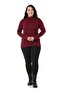 Large Size Half Fisherman Long Sleeve Viscose Claret Red Body - 2