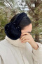 Black Headphones Imported Foldable Plush Headphones Hair Accessory - 2