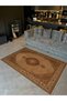 Crescent Collection Brown Beige Traditional Patterned Woven Base Modern Decorative Carpet Hilal10