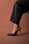 Stella Accessory Detailed Black Patent Leather Black 10 cm Women's Stiletto, High Heels