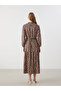 Lcw Modest Brown High Neck Patterned Dress - 4