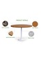 Round Pantry Table, Simple Modern Design Coffee Task for Home Office, (120 cm Dia, Light Walnut) - 2