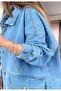 Copy - Women's Blue Oversize Denim Jacket - 3