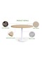 Round Pantry Table, Simple Modern Design Coffee Task for Home Office, (120 cm Dia, Oak) - 2