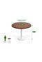 Round Pantry Table, Simple Modern Design Coffee Task for Home Office, (100 cm Dia, Dark Walnut) - 4