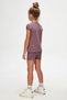 Soft Purple Girl's Crew Neck Watermelon Sleeve T-Shirt - 4