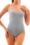 Women's 5-Piece Economical Cotton Lycra Gray Rope Strap Snap Bodysuit - 2