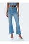 Flared Leg Button Regular Waist Denim Trousers - Kick Flare Jeans - 3
