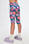 Neon Garden Girls' Patterned Knee-Length Leggings Capri - 4
