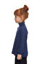 Light Navy Blue Basic Girls' Snap-On Full Turtleneck Ribbed Winter Long Sleeve T-Shirt - 2