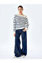 Knitwear Striped Boat Neck Long Sleeve Sweater
