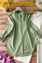 Linen Shirt with Ribbed Sleeve Detail - Green