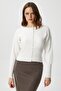 Women's Aria Premium Viscose Soft Ecru Knitwear Cardigan - 8