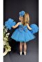 Pom Pom Sleeve Girl's Dress - 4