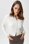 Women's Aria Premium Viscose Soft Ecru Knitwear Cardigan - 2