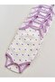 5-Piece Ribbed Rope Strap Heart Patterned Baby Girl Bodysuit - 4