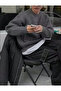 ملابس تريكو مضفرة برقبة دائرية للرجال مدخنة بقصة عادية - 5