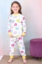 Girl's Long Sleeve Colorful Crispy Printed Pajamas Set - 2