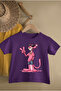 Pink Panther Printed Bi̇Si̇Klet Collar Cotton Short Sleeve Kids Tshirt