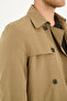 Madrid Men's Light Khaki Double-Breasted Collar Standard Fit Cotton Trench Coat - 6