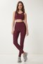 Burgundy Recovery Knitted Sports Leggings - Lvx0006 - 2