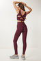 Burgundy Recovery Knitted Sports Leggings - Lvx0006 - 7