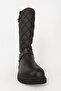 Black Women's Casual Zippered Thick Soled Boots Hj 102 15980Z - 5