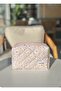 Powder Pink White Daisy Patterned Makeup Bag - Large Size - 4