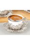 Turkish Coffee Presentation Set 2-Piece Metal Coffee Cup Set Coffee Cup Groom Cup Porcelain - 3