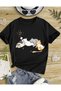 Girl's Crew Neck Printed Short Sleeve T-Shirt