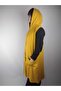 Women's Mustard Hooded Button Pocket Sleeveless Two Thread Long Vest - 2