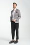 Elita Men's Gray Micro Patterned Slim Fit Mono Collar Sports Blazer Jacket - 6
