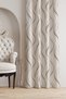 Ays Home Gray Powder Striped Background Curtain (135 cm X 260cm Without Pleat)