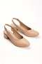 Daily 3 cm Short Thick Heeled Shoes Nude - 3