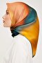 Petrol Blue Gradient Transitional Tivil Silk Scarf 9051 - 04 - 3
