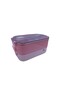 Double Layer Stainless Food Container Storage Container Food Container 1500 ml Pink Xc-465