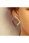 Gold Square Earrings