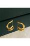Gold Angular Comma Earrings