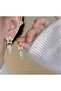 Gold Baguette Stone Fringed Star Earrings - 4