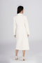 White Long Jacket Dress with Double Breasted Neckline Pockets |   Elegant Choice for Wedding, Bride, Promise and Home Exit - 6